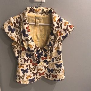 Butterfly short sleeve blazer/vest